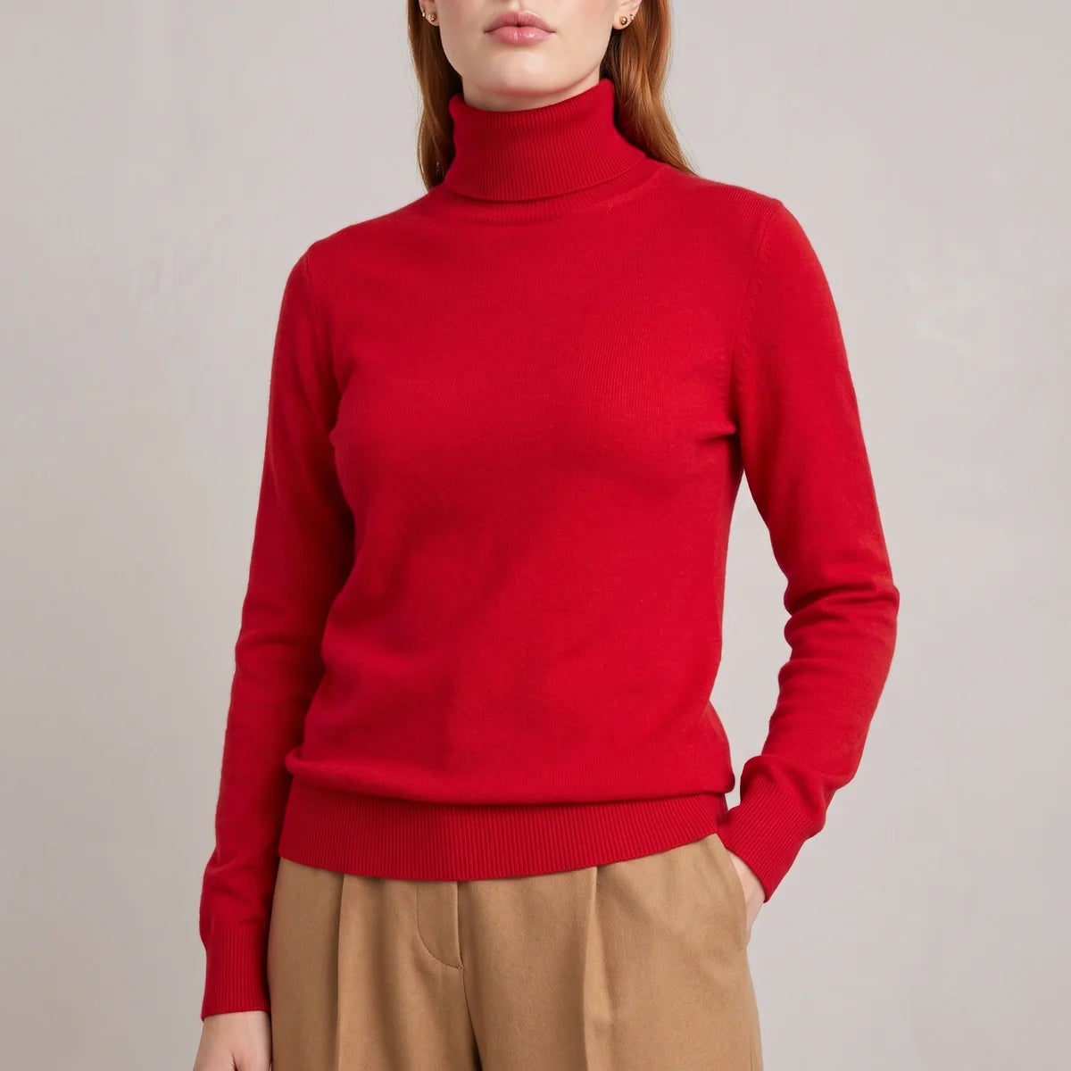 Elara Fine Knit Cashmere Fitted Turtleneck