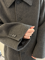 Women's Wool Overcoat, Charcoal