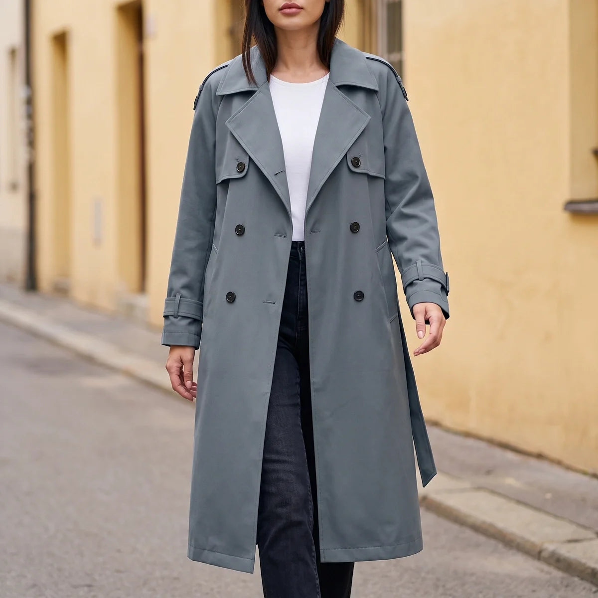Eleonora Oversized Longline Double Breasted Trench Coat