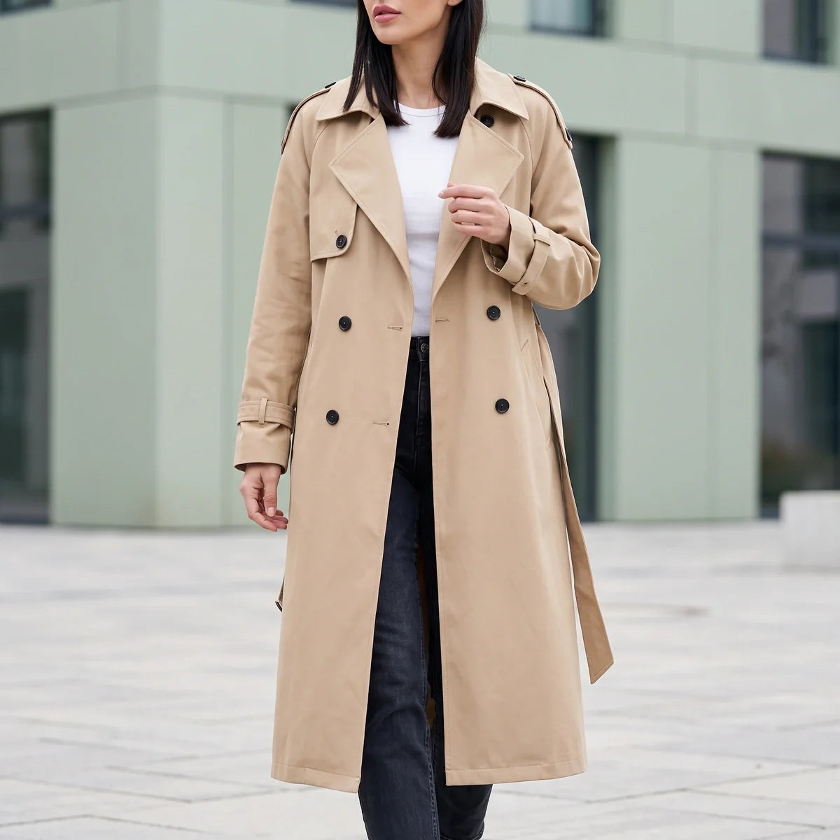 Eleonora Oversized Longline Double Breasted Trench Coat