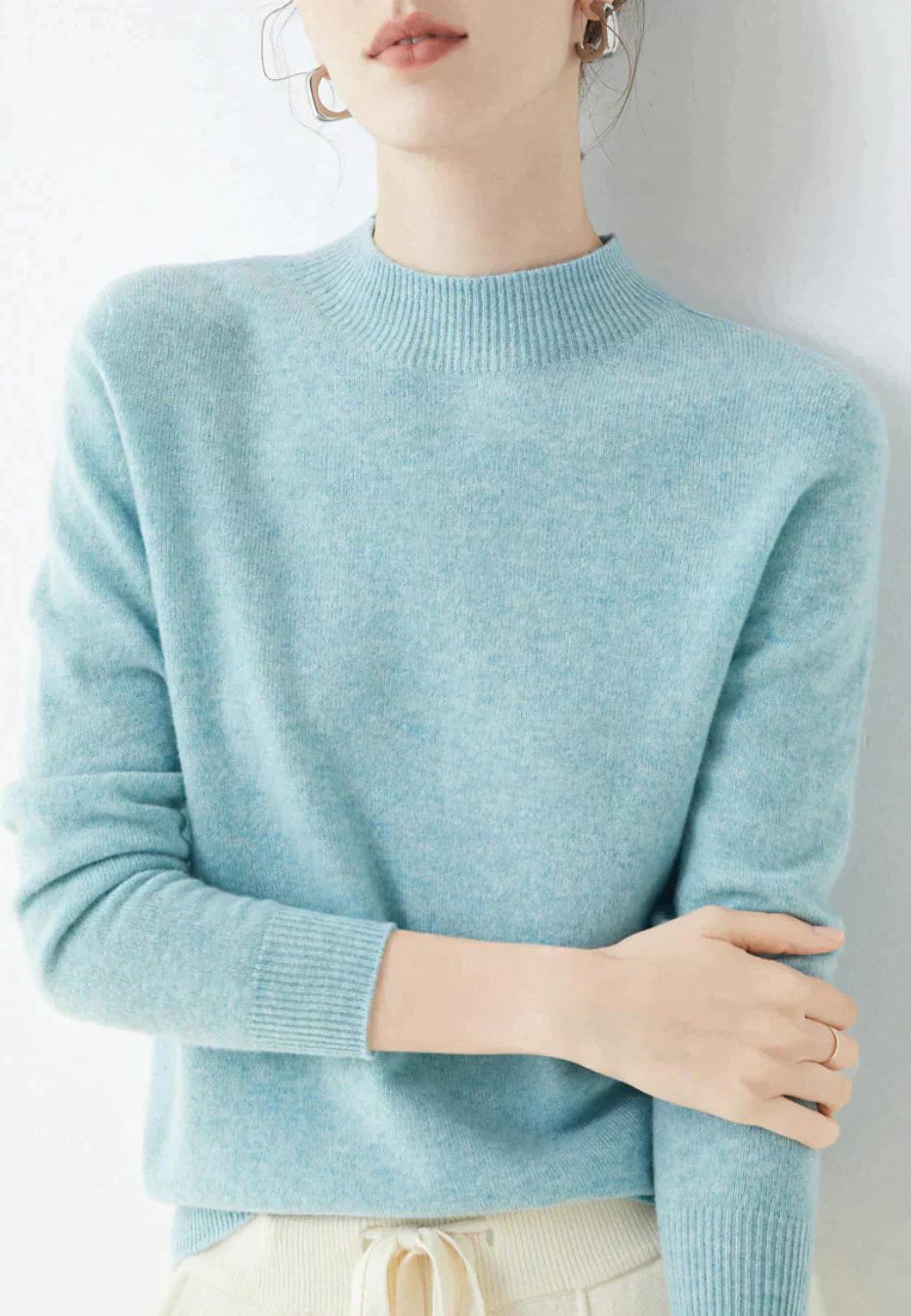 Elfreda | Cashmere Sweater with Crew Neck for Women