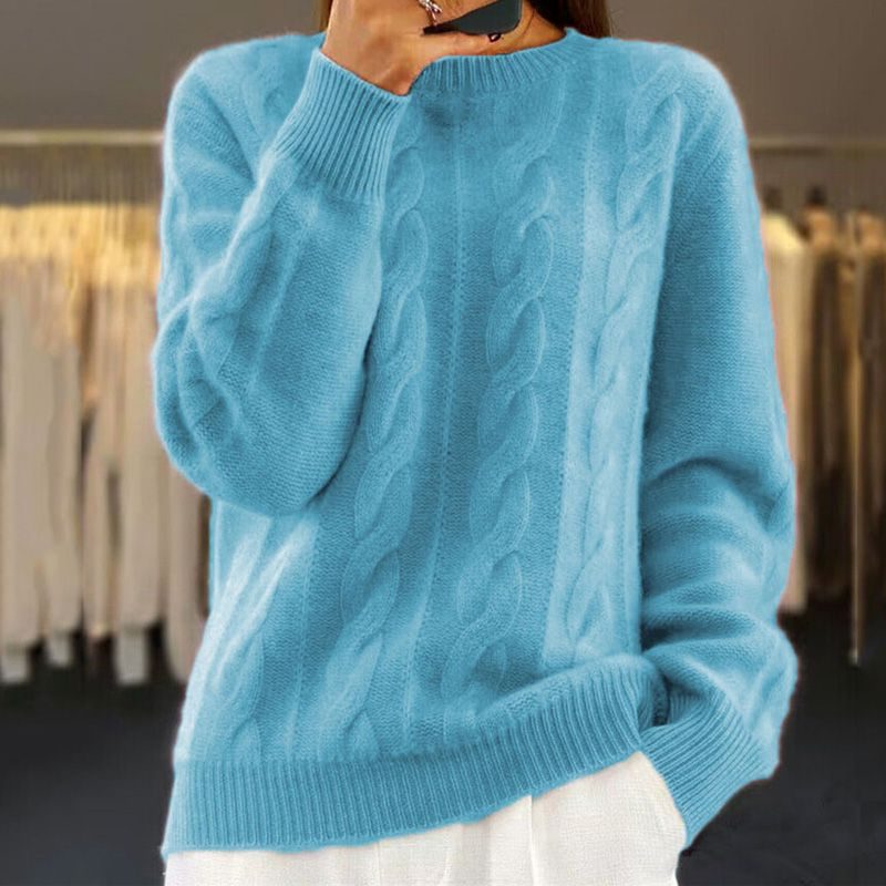 Elissa | Cable Knit Sweater with Crew Neck for Women