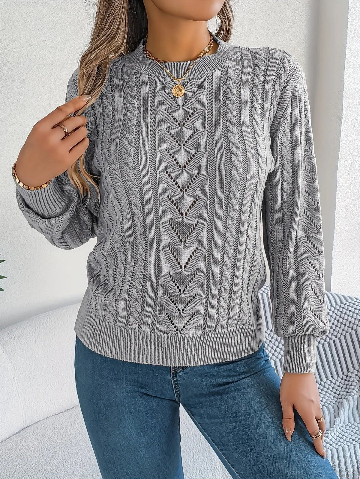 Ellen | Women's Cable Knit Sweater