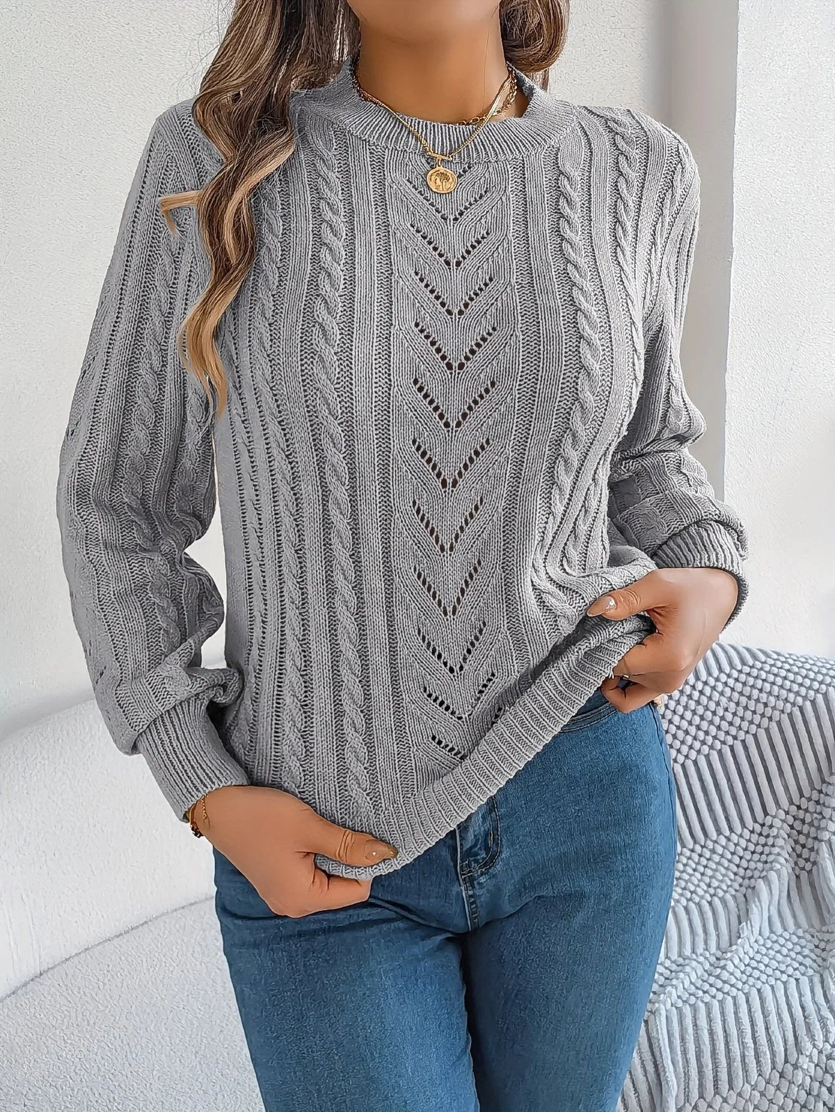 Ellen | Women's Cable Knit Sweater