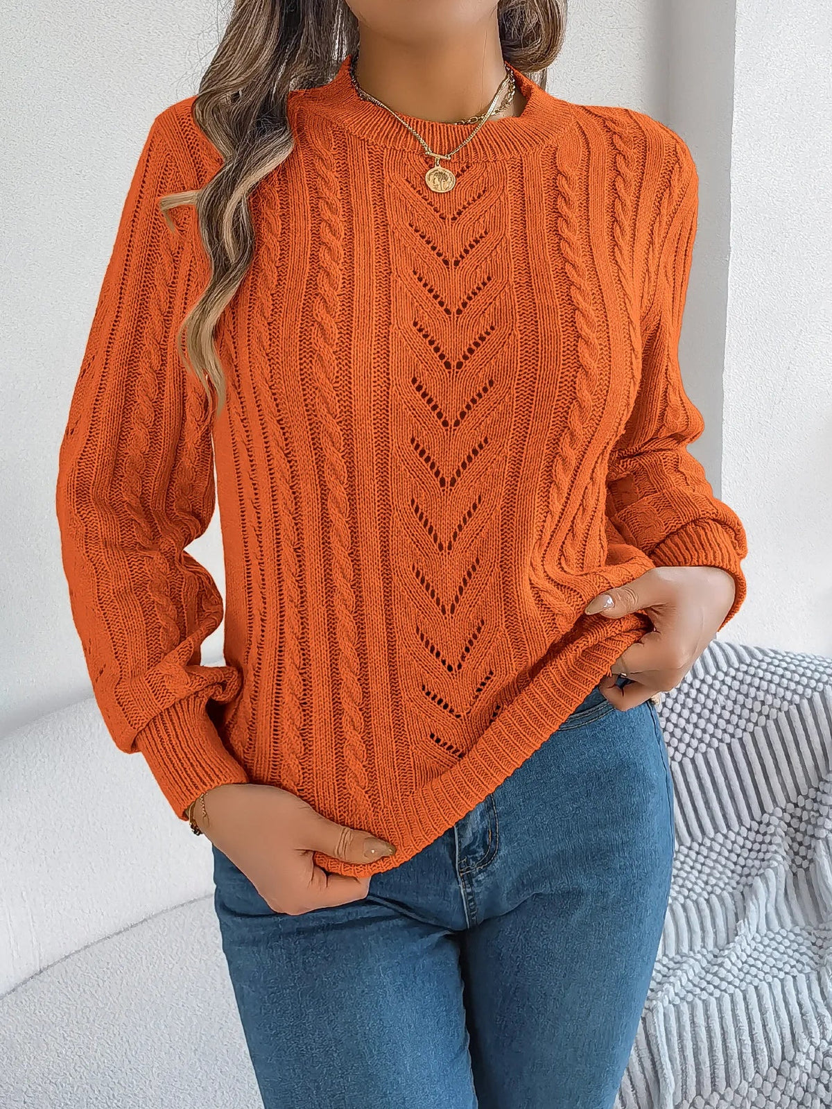 Ellen | Women's Cable Knit Sweater