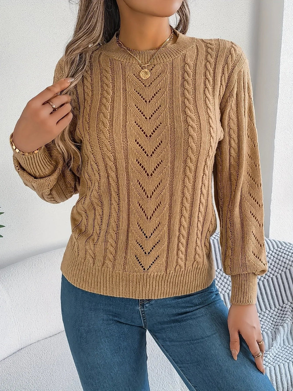 Ellen | Women's Cable Knit Sweater