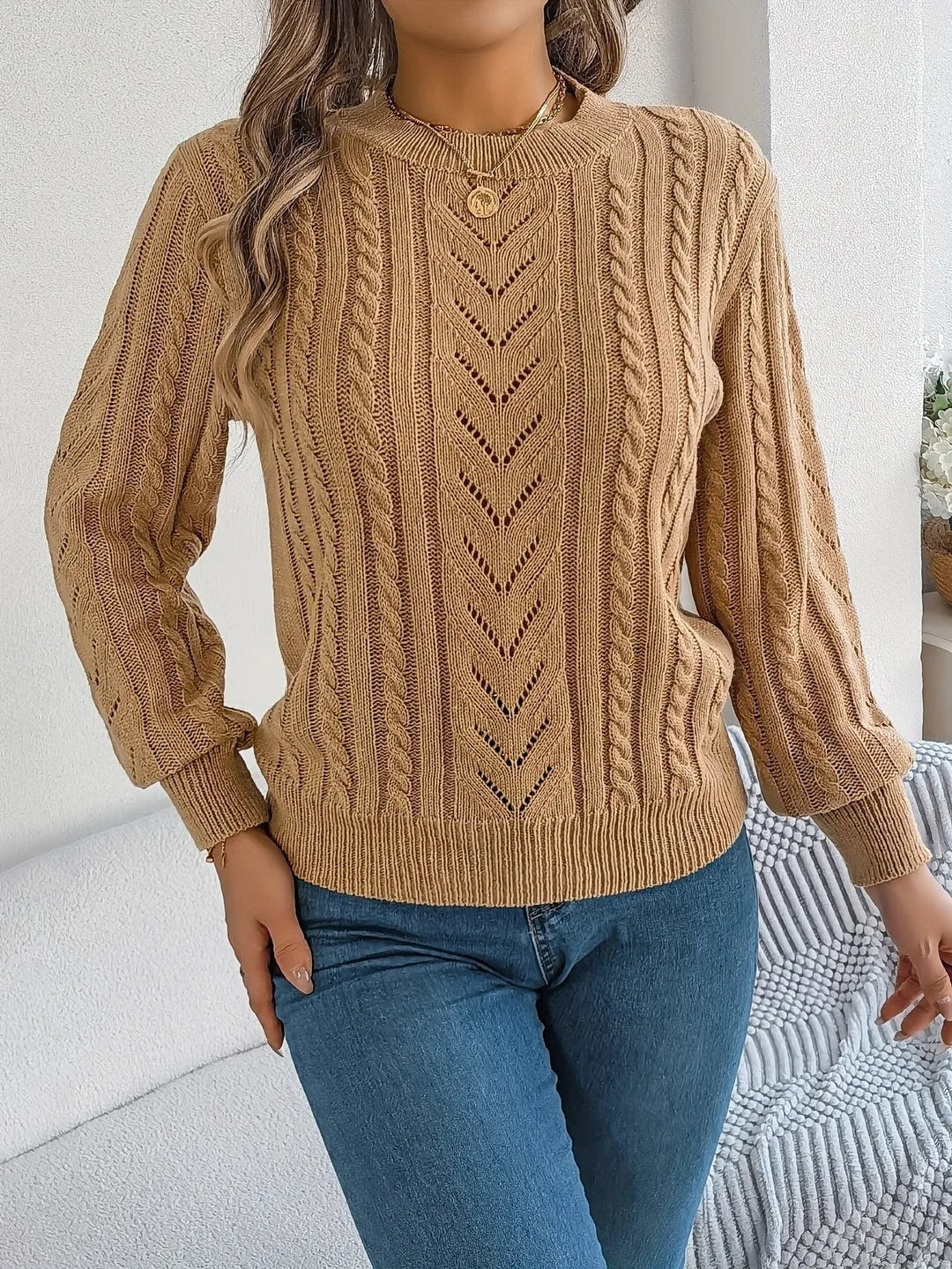Ellen | Women's Cable Knit Sweater