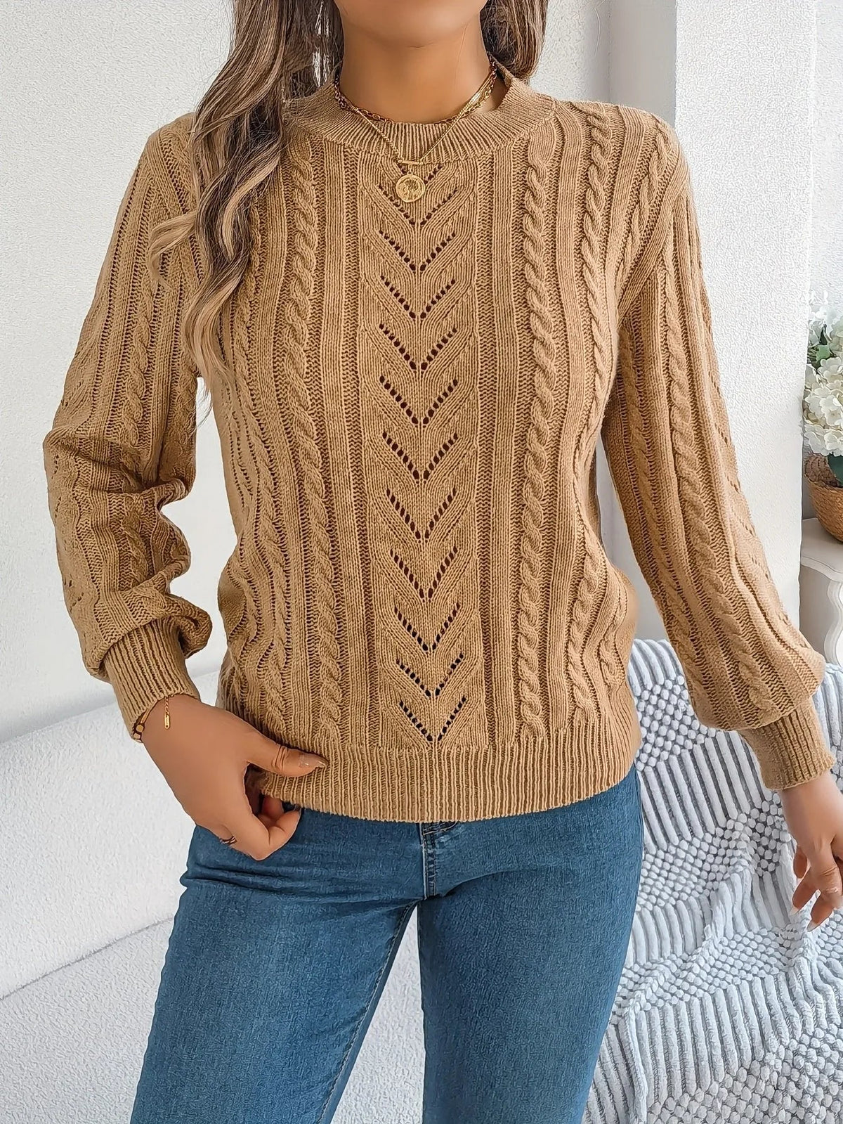 Ellen | Women's Cable Knit Sweater