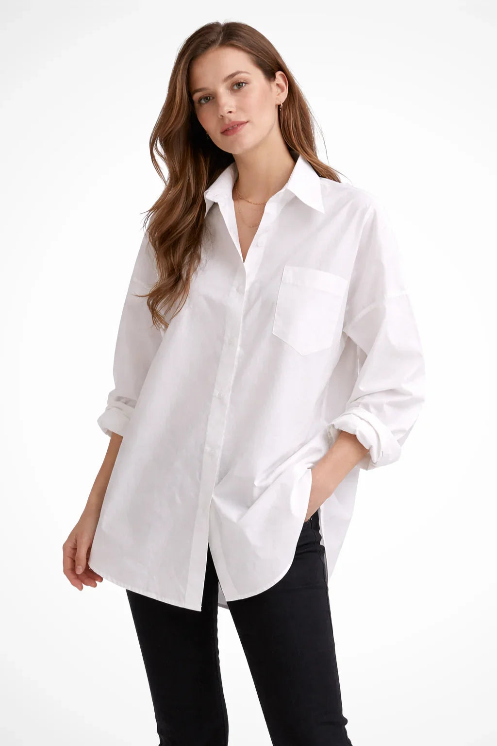 Ellie | Women's Oversized Button Up Shirt with Long Sleeves and Chest Pocket