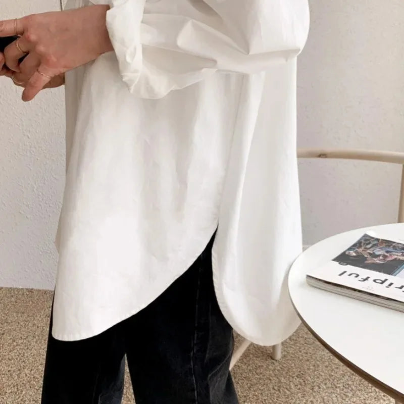 Ellie | Women's Oversized Button Up Shirt with Long Sleeves and Chest Pocket