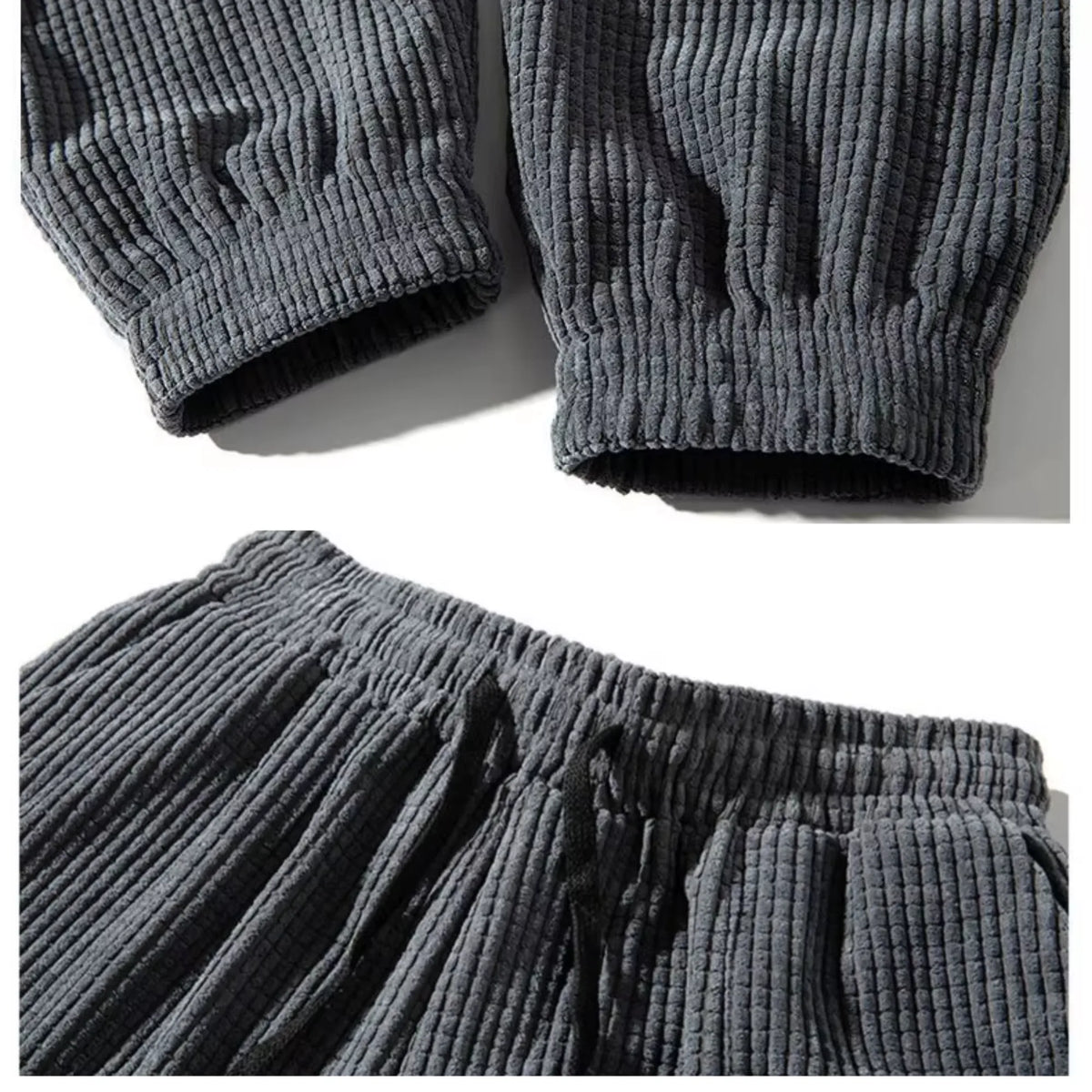 Women's corduroy drawstring pants with elasticated cuffs