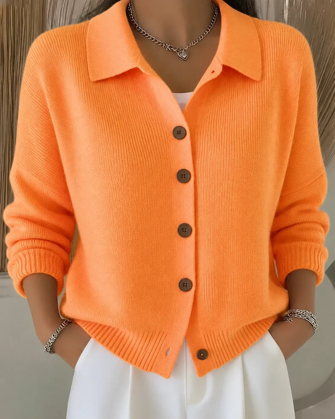 Button Collar Cardigan