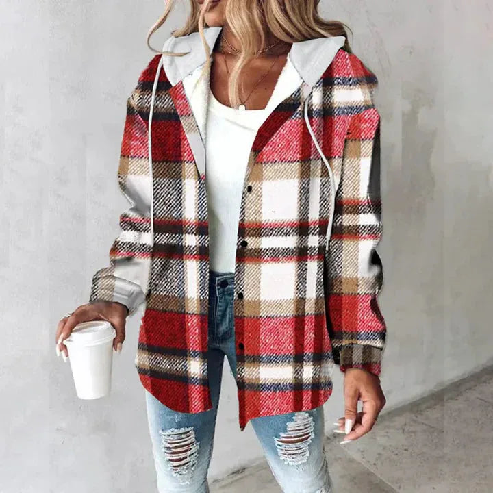 Checkered Lined Cardigan Women