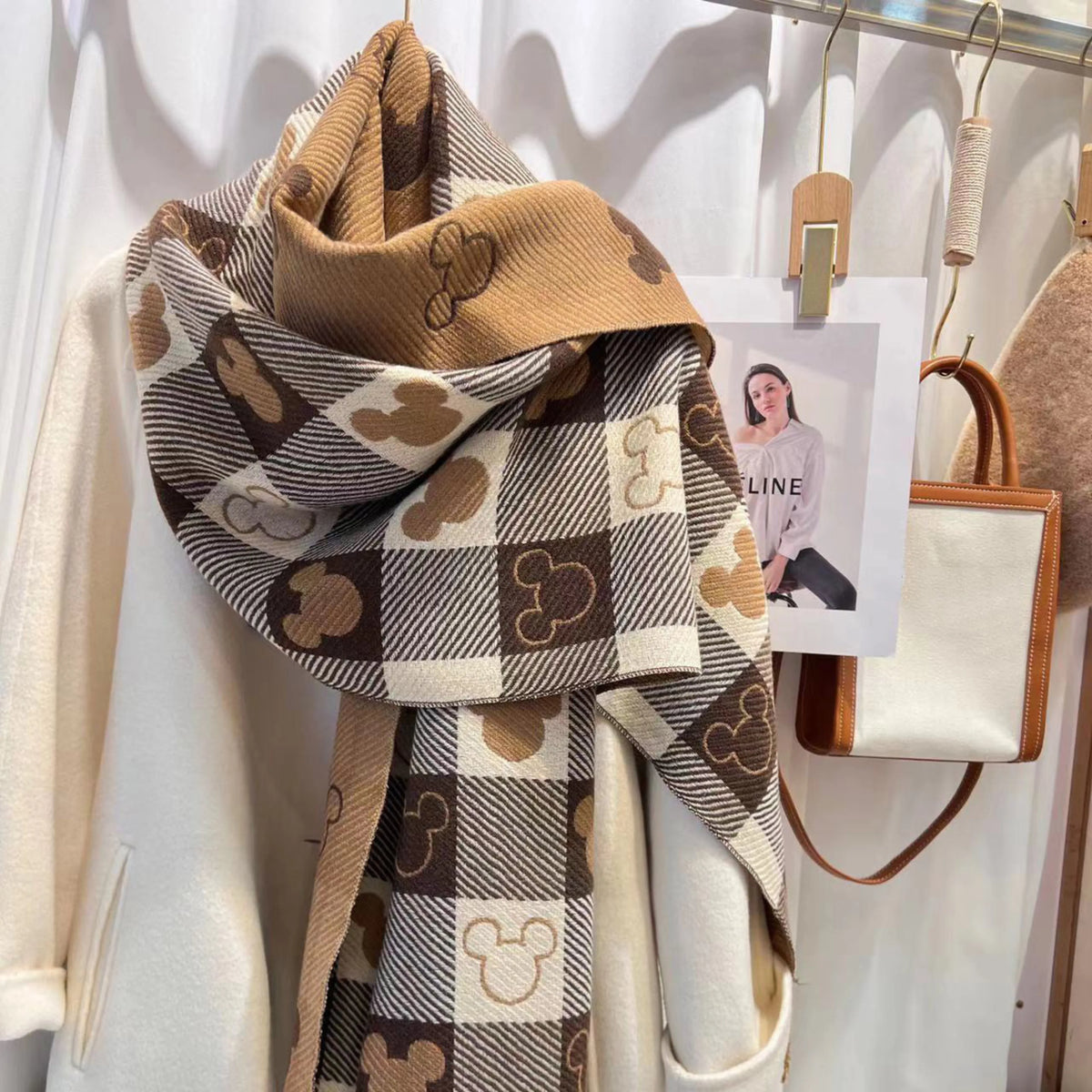 Comfy Warm Plaid Double Side Tassel Scarf