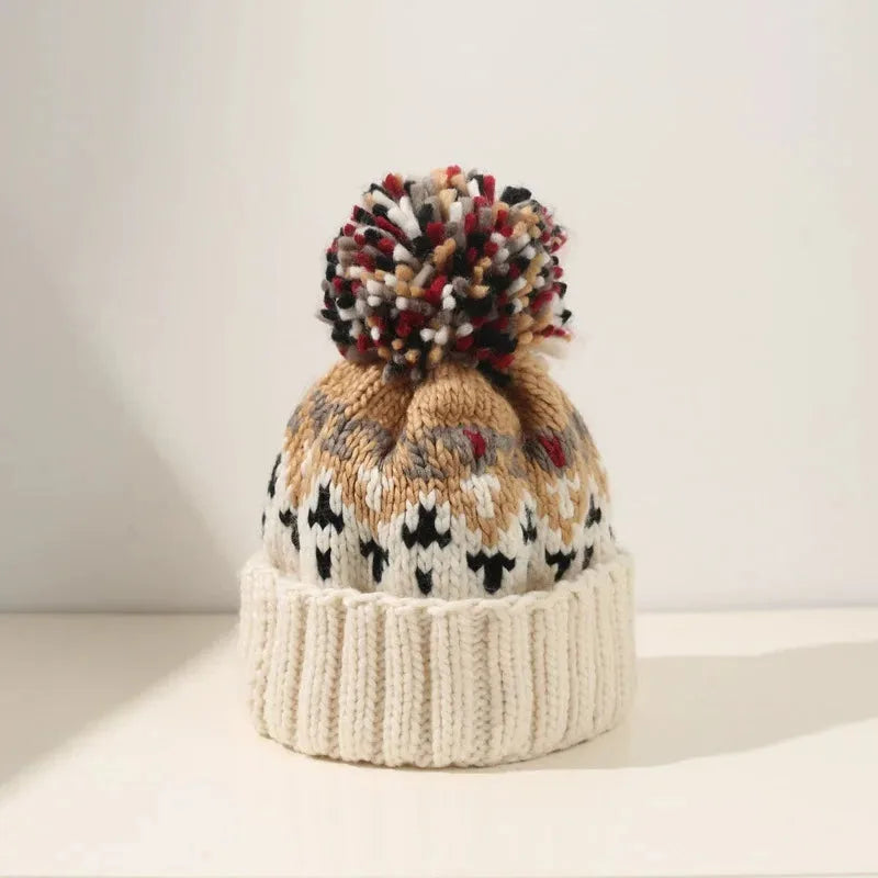 Cozy Snowflake Pom Beanie