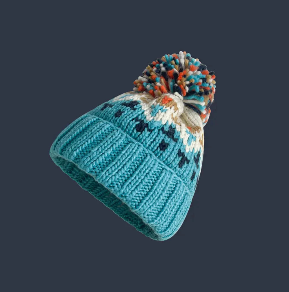 Cozy Snowflake Pom Beanie