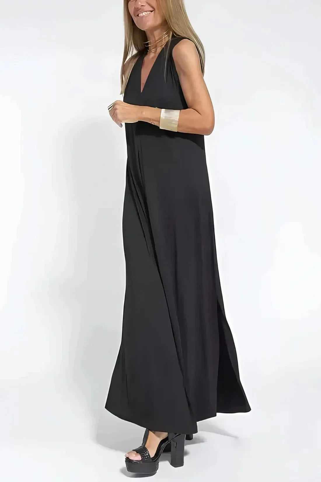 Elegant Long Dress with Coordinated Cardigan