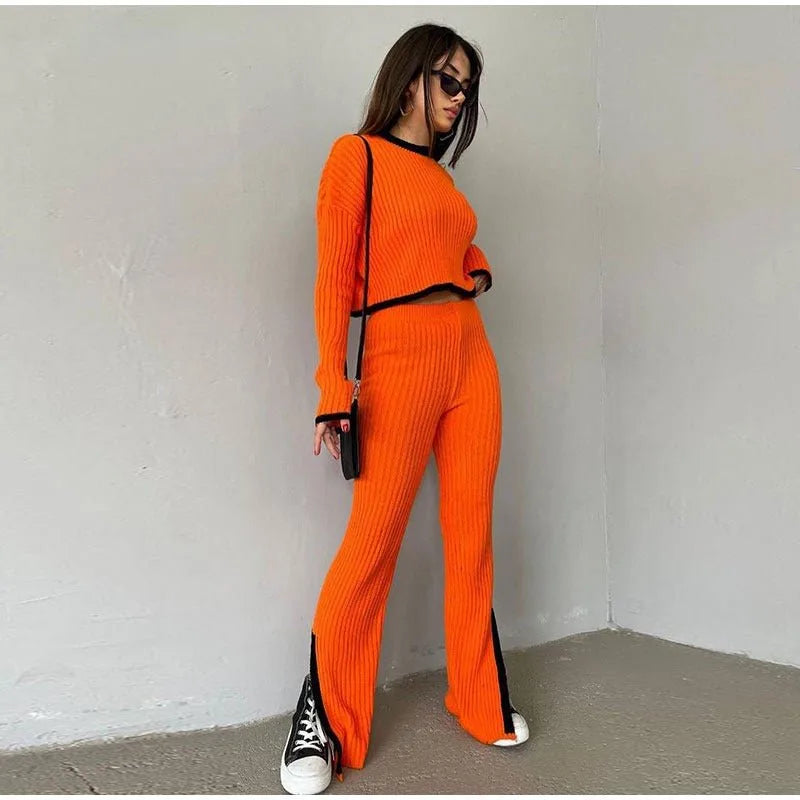 Knitted Two-Piece Set – Stylish & Comfortable