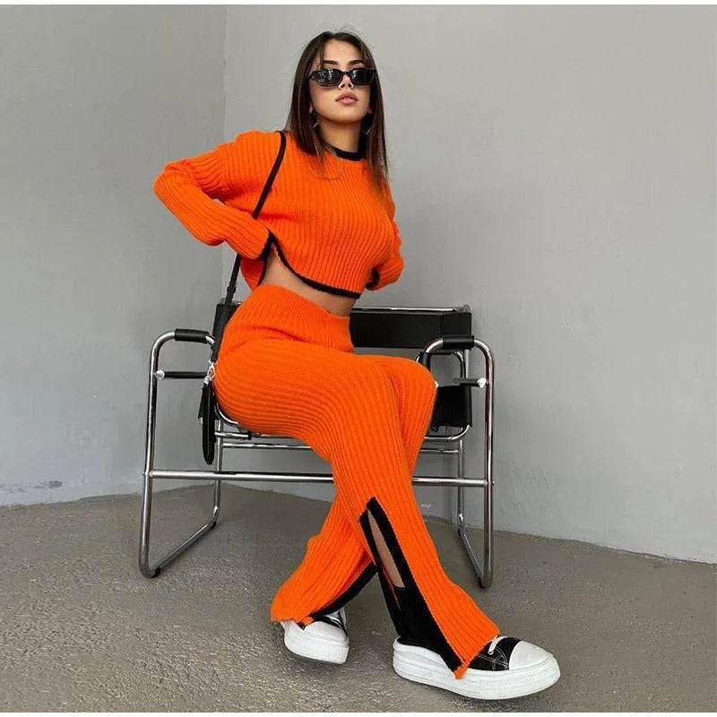 Knitted Two-Piece Set – Stylish & Comfortable