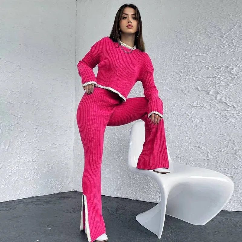 Knitted Two-Piece Set – Stylish & Comfortable