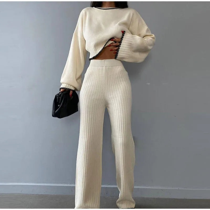 Knitted Two-Piece Set – Stylish & Comfortable