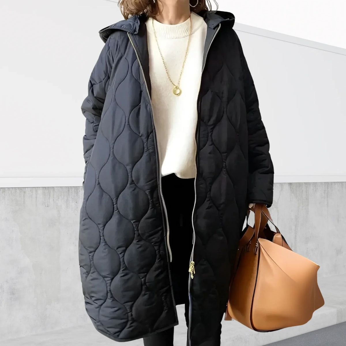 Oversized hooded Parka with details