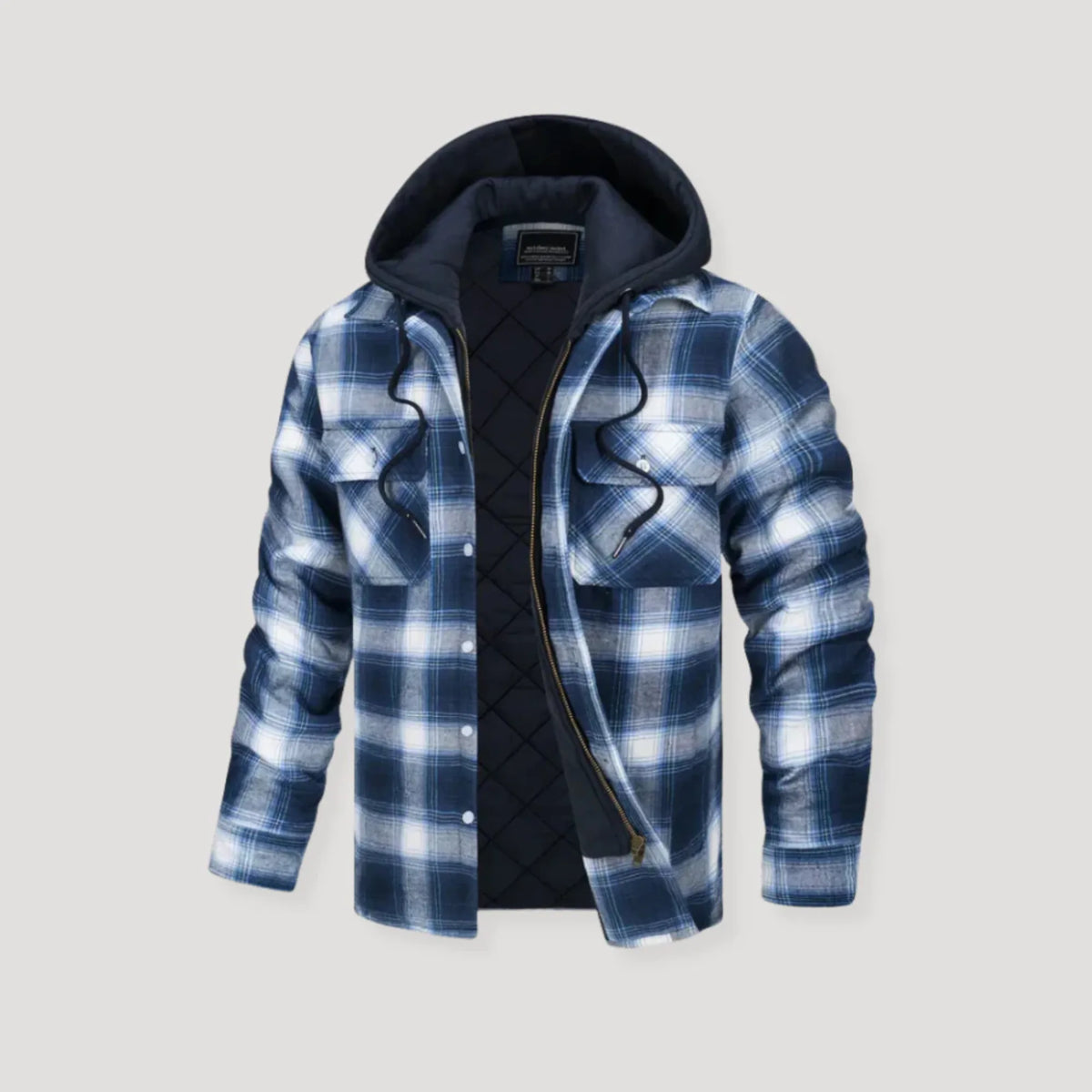 Plaid Flannel Jacket with Hood