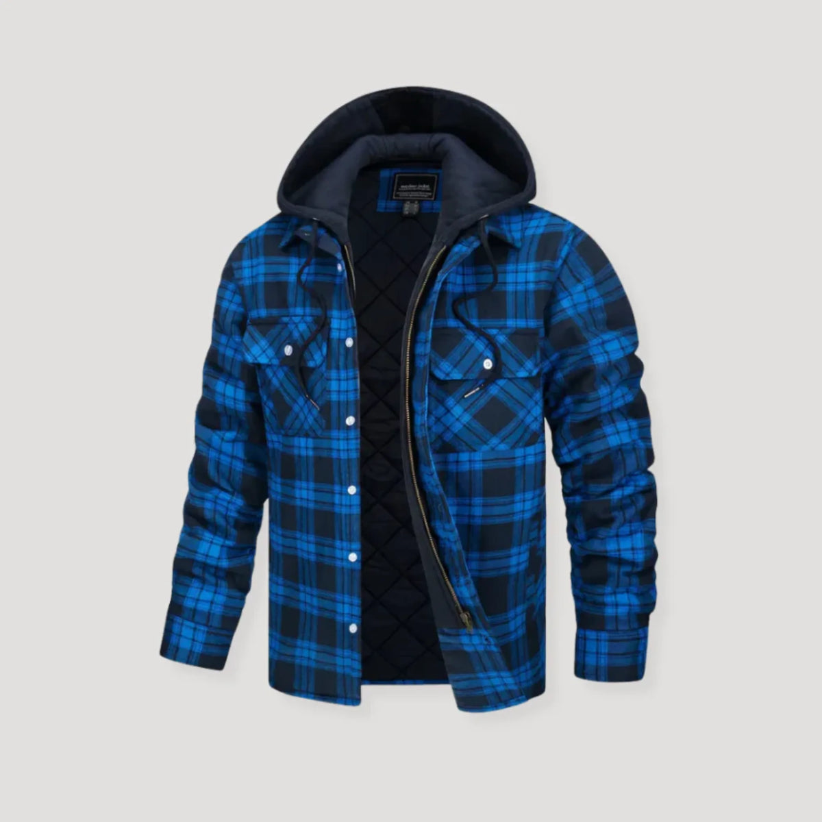 Plaid Flannel Jacket with Hood