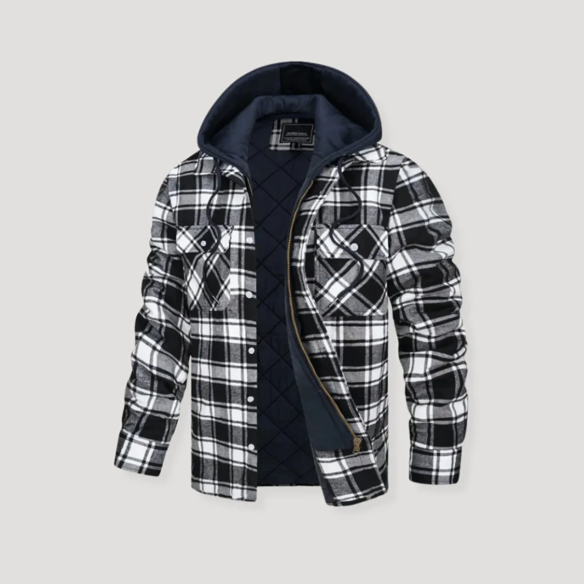 Plaid Flannel Jacket with Hood