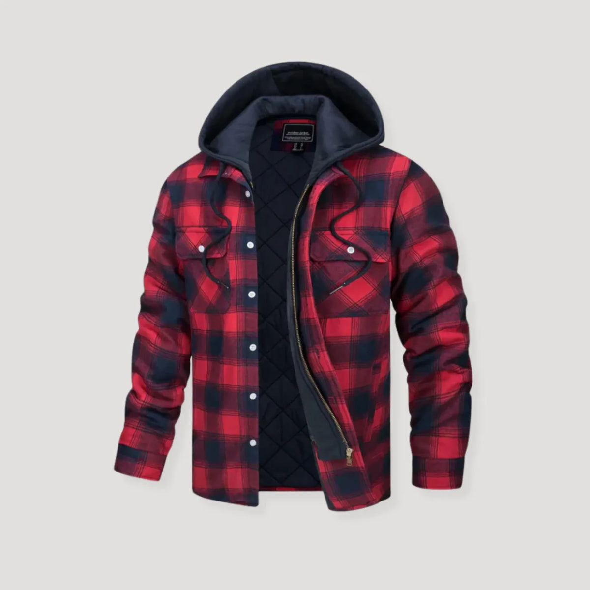 Plaid Flannel Jacket with Hood