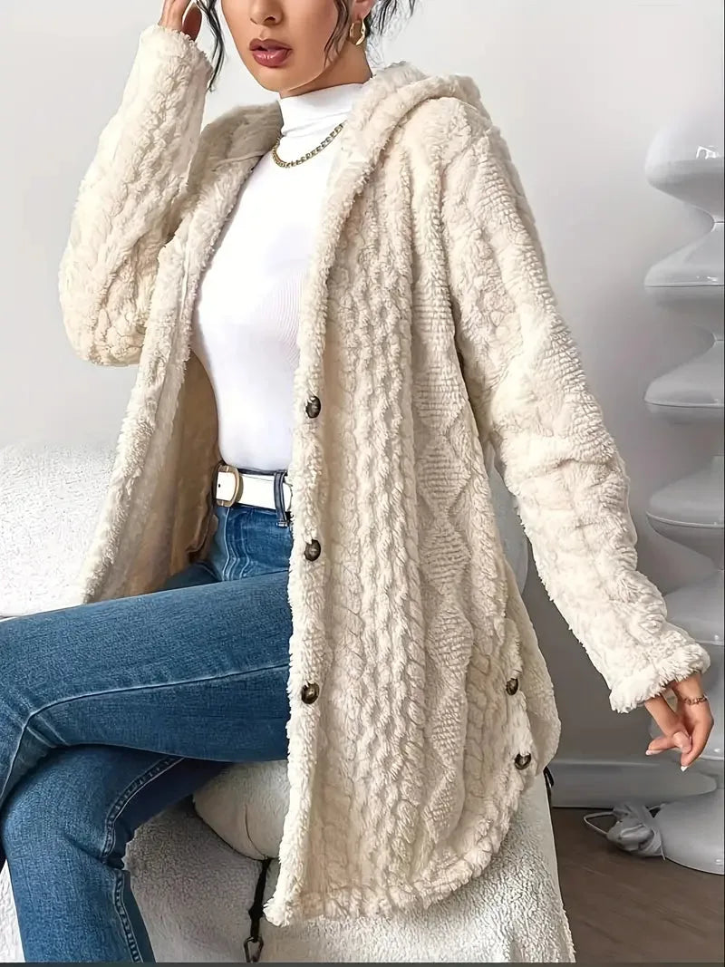 Plush Hooded Cardigan
