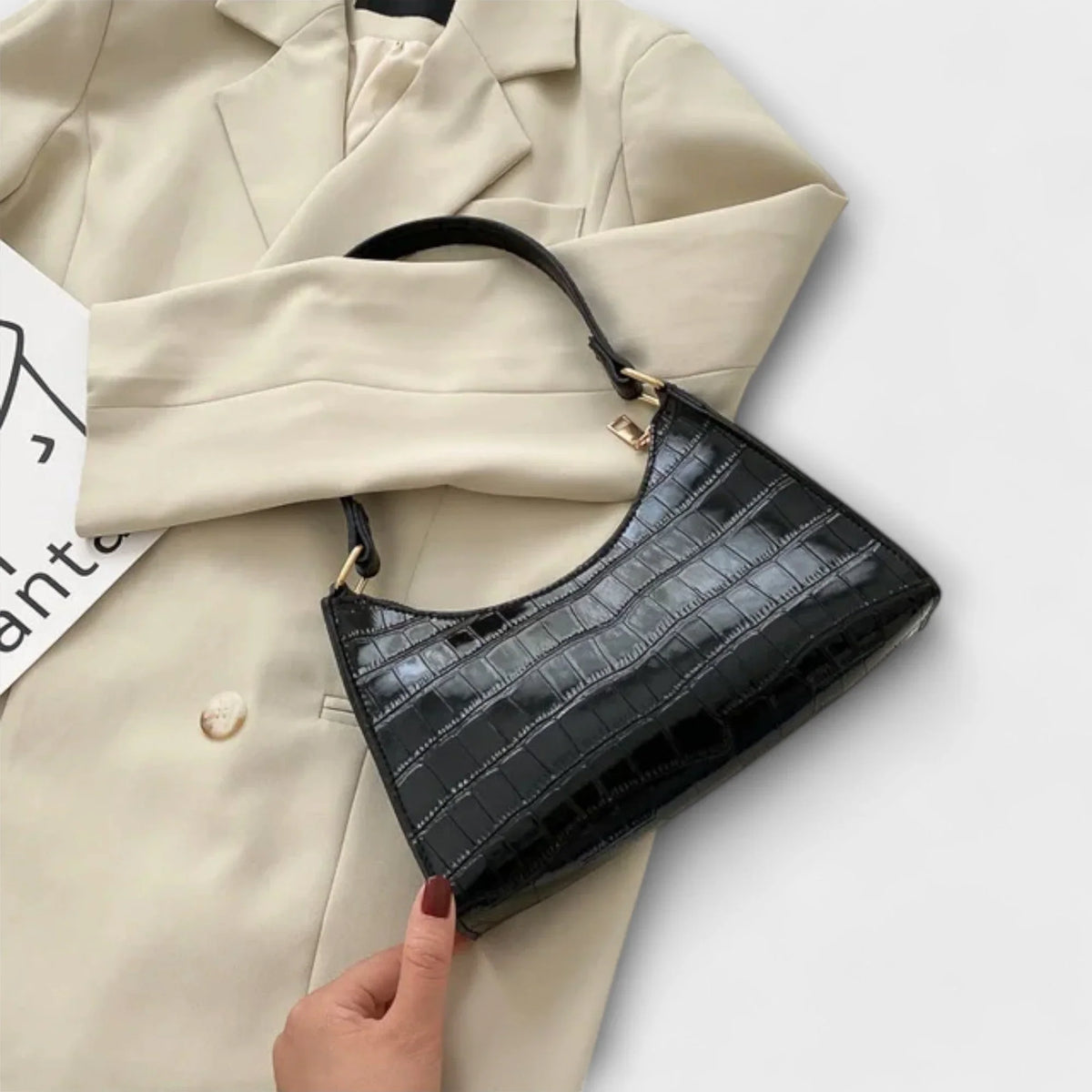Shiny leather bag