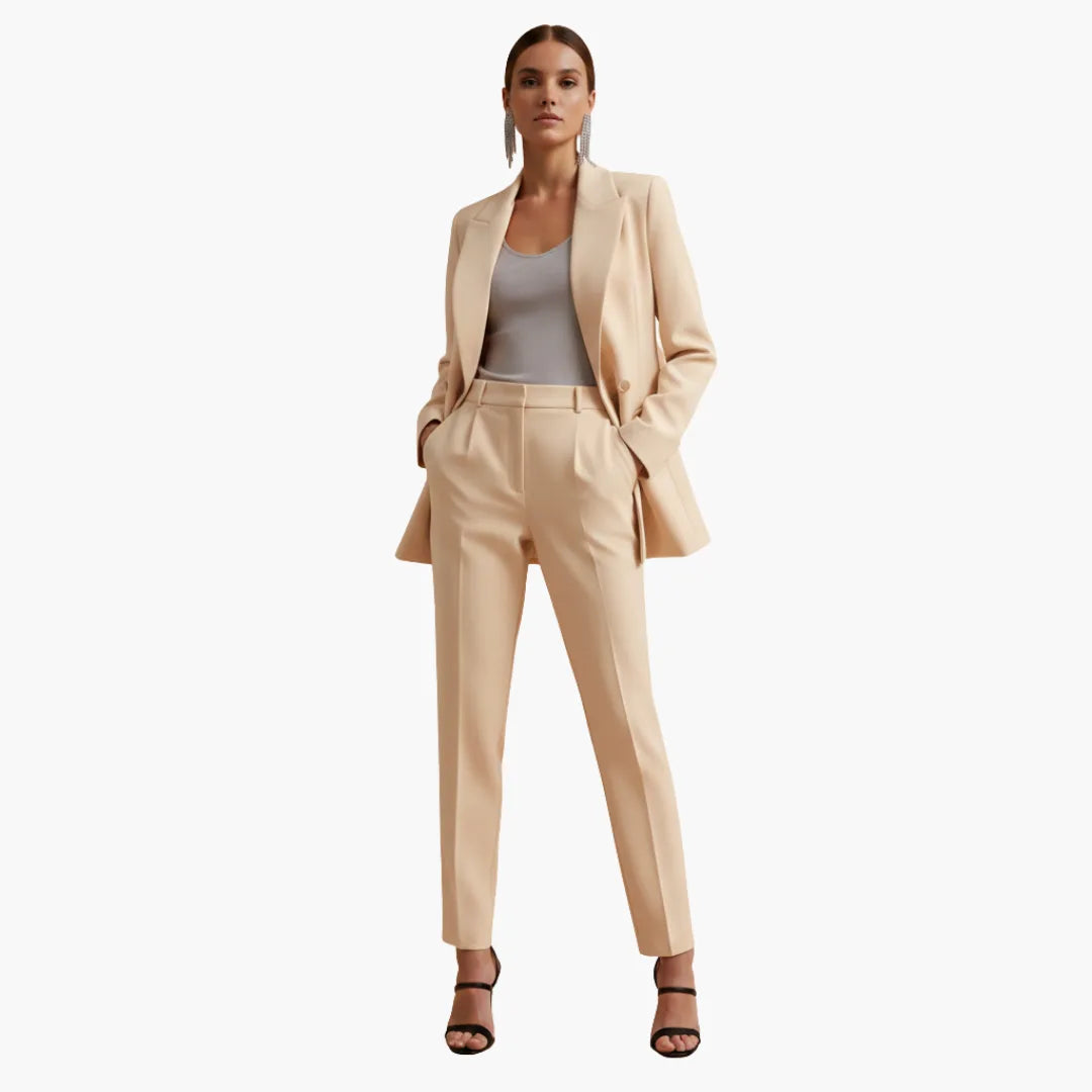 Women's Double Breasted Blazer Suit Set