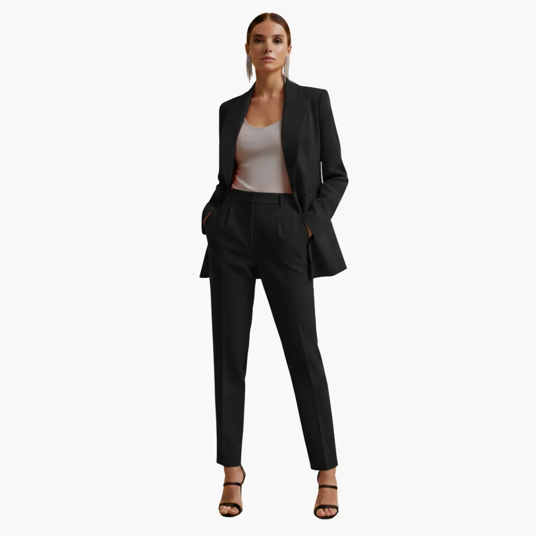 Women's Double Breasted Blazer Suit Set
