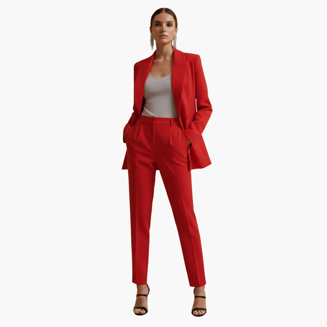 Women's Double Breasted Blazer Suit Set