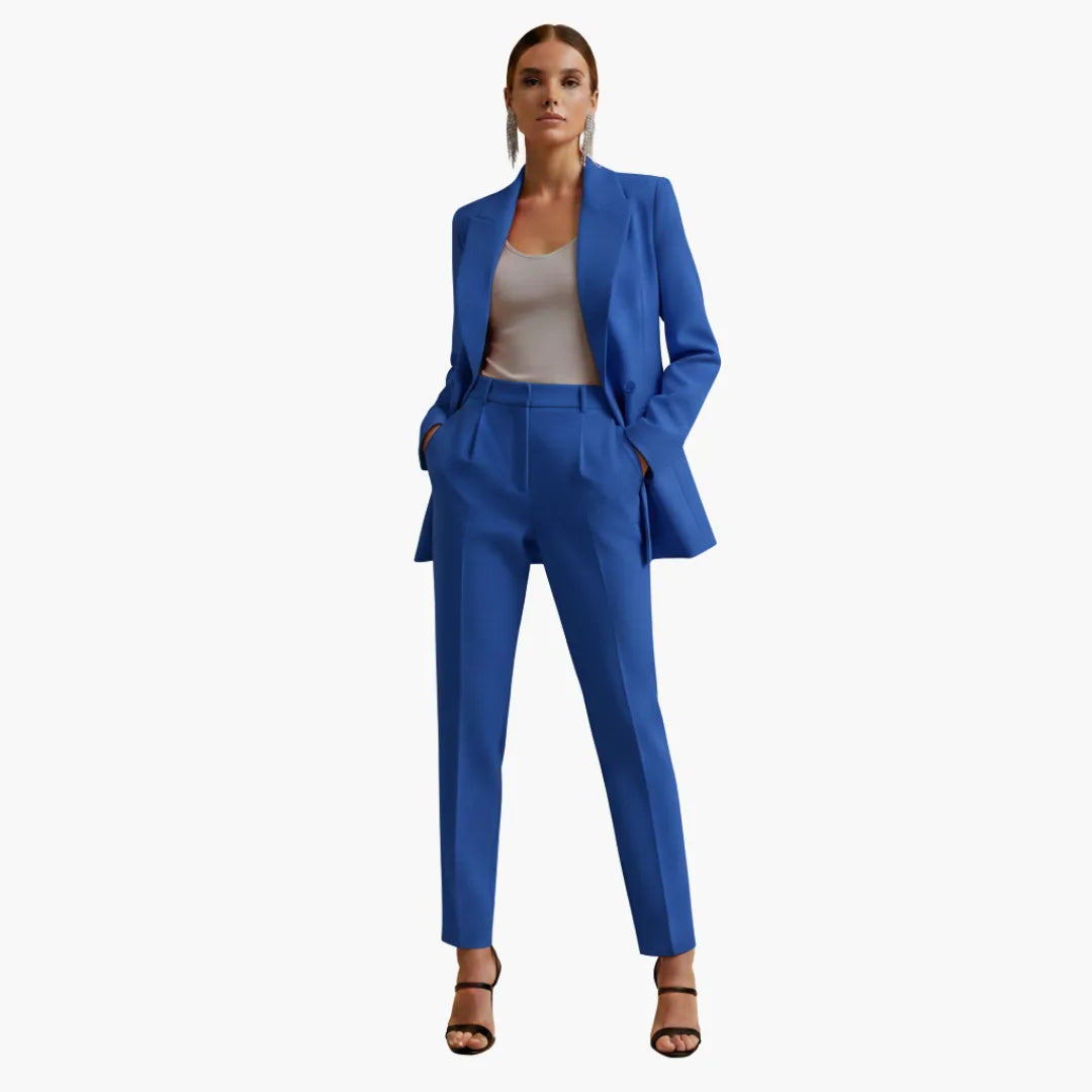 Women's Double Breasted Blazer Suit Set