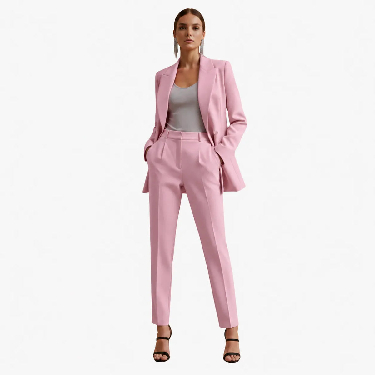 Women's Double Breasted Blazer Suit Set