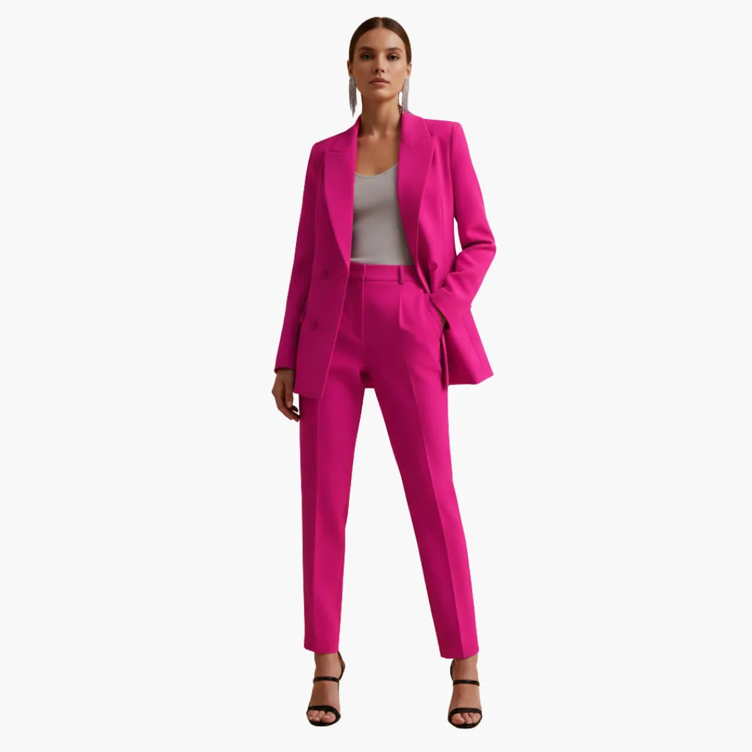 Women's Double Breasted Blazer Suit Set