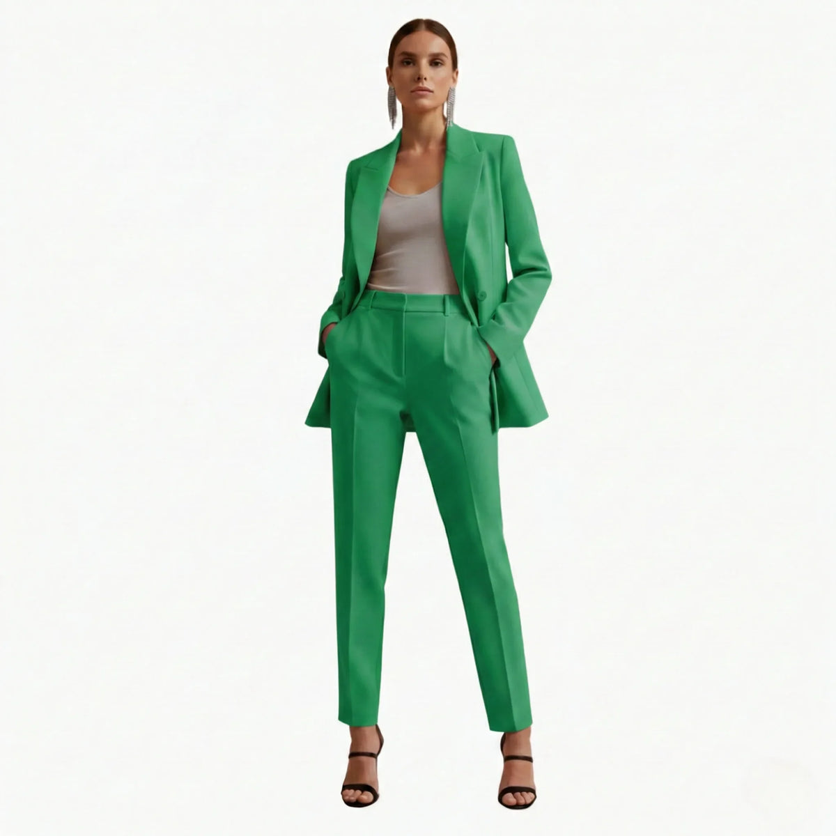 Women's Double Breasted Blazer Suit Set