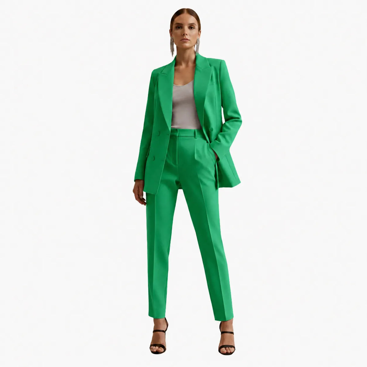 Women's Double Breasted Blazer Suit Set