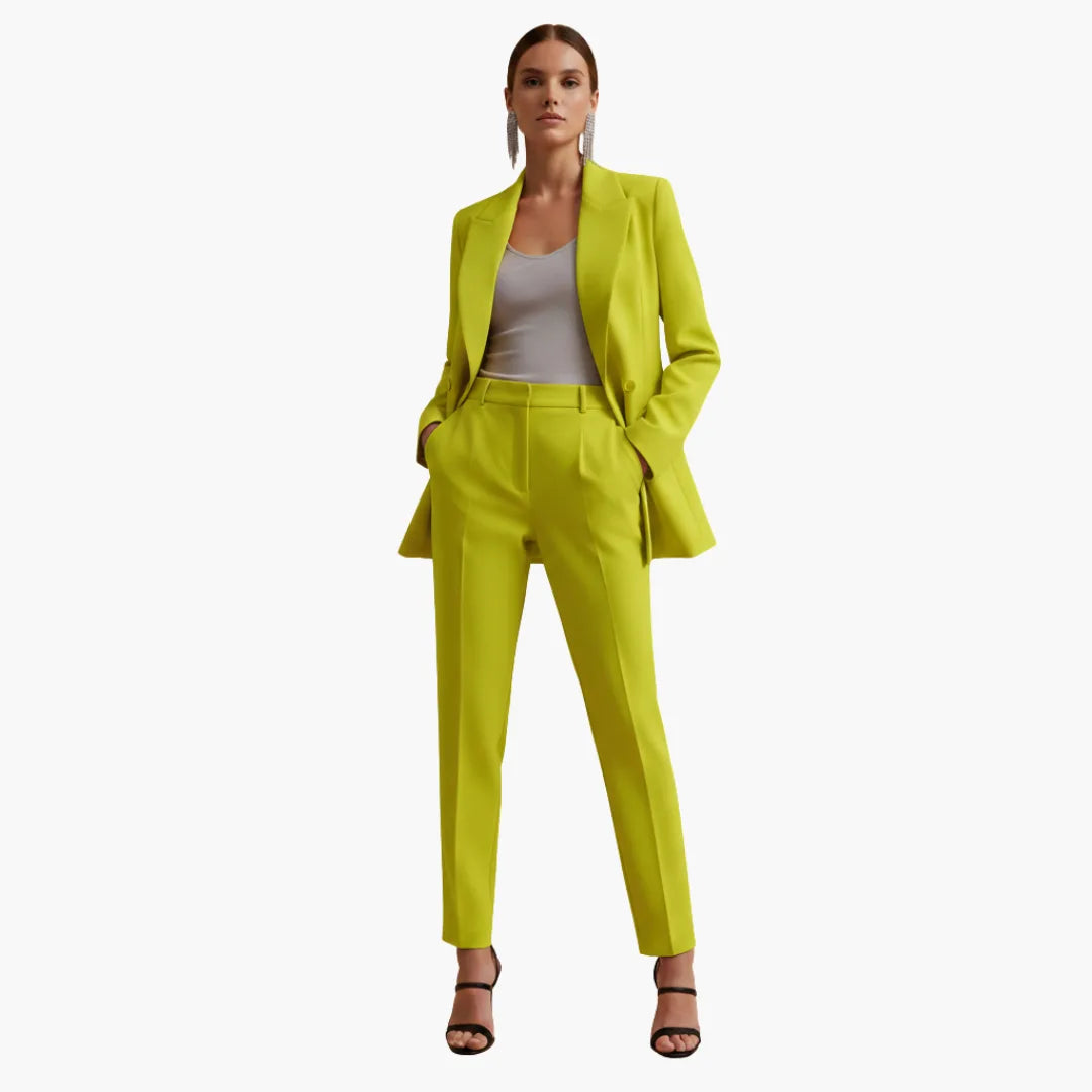 Women's Double Breasted Blazer Suit Set