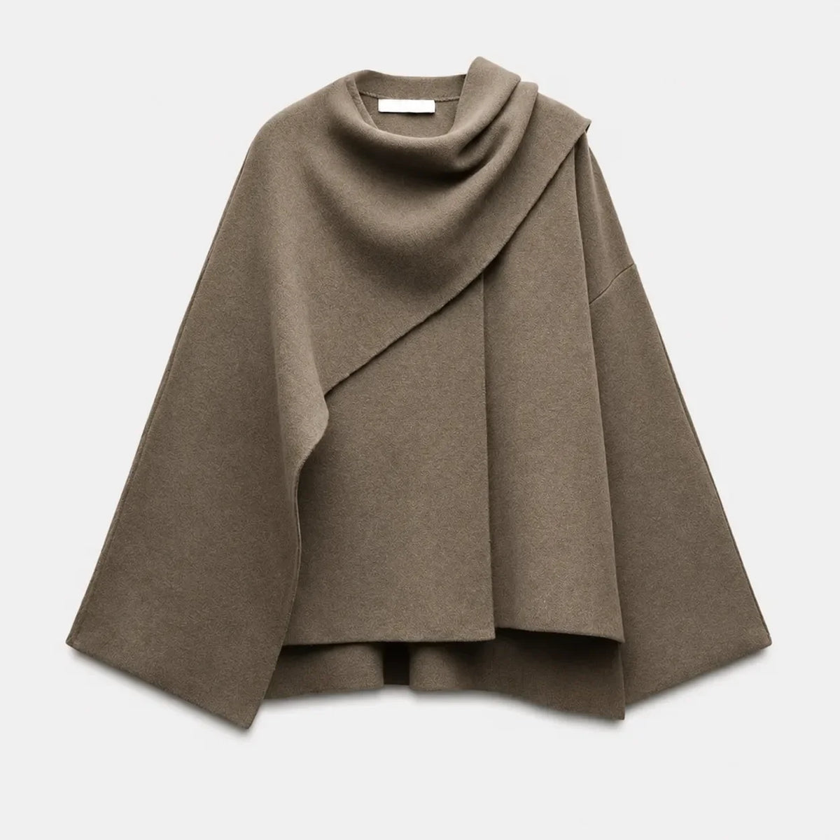 Women's draped button-front wool cape