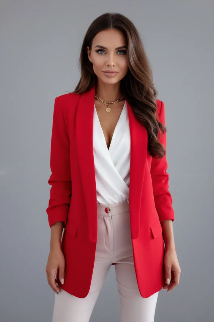 Women's Fitted Wrap Collar Blazer