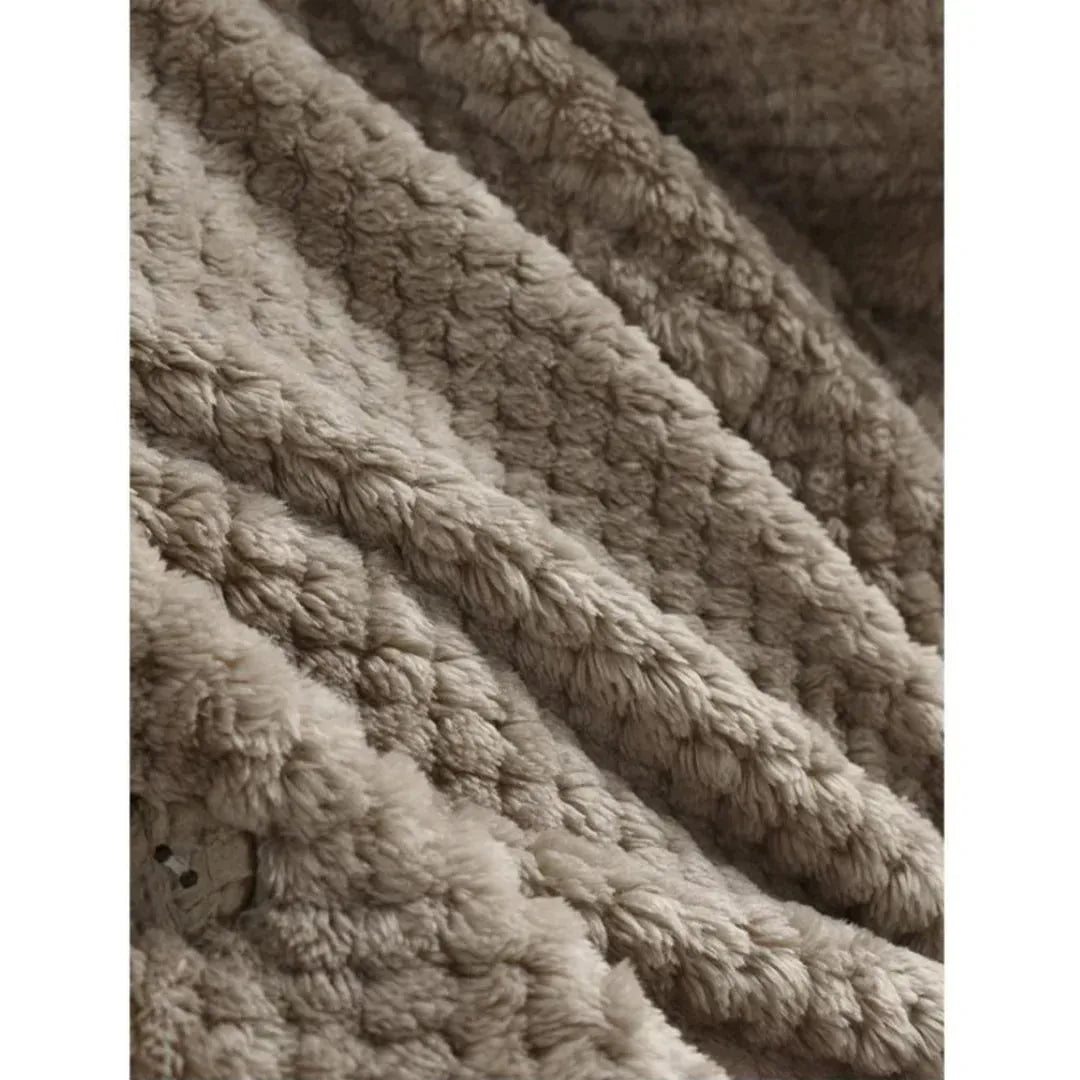 Women's fleece button-front hooded cardigan with high-low hem
