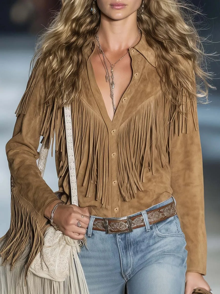 Women's Fringe Western Long Sleeve Shirt