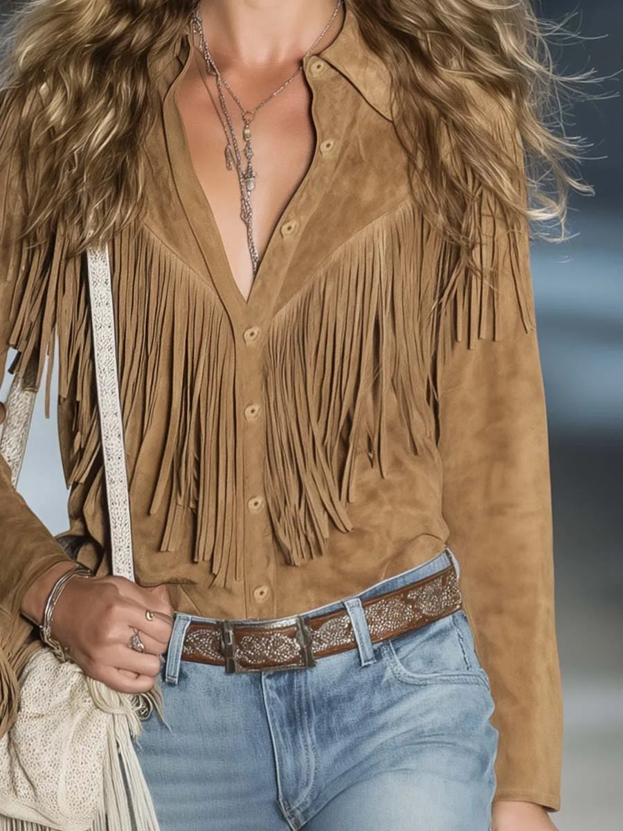 Women's Fringe Western Long Sleeve Shirt
