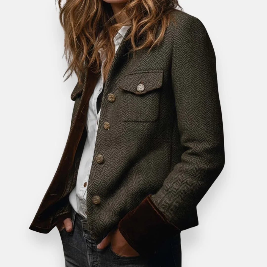 Women's Herringbone Long Sleeve Jacket
