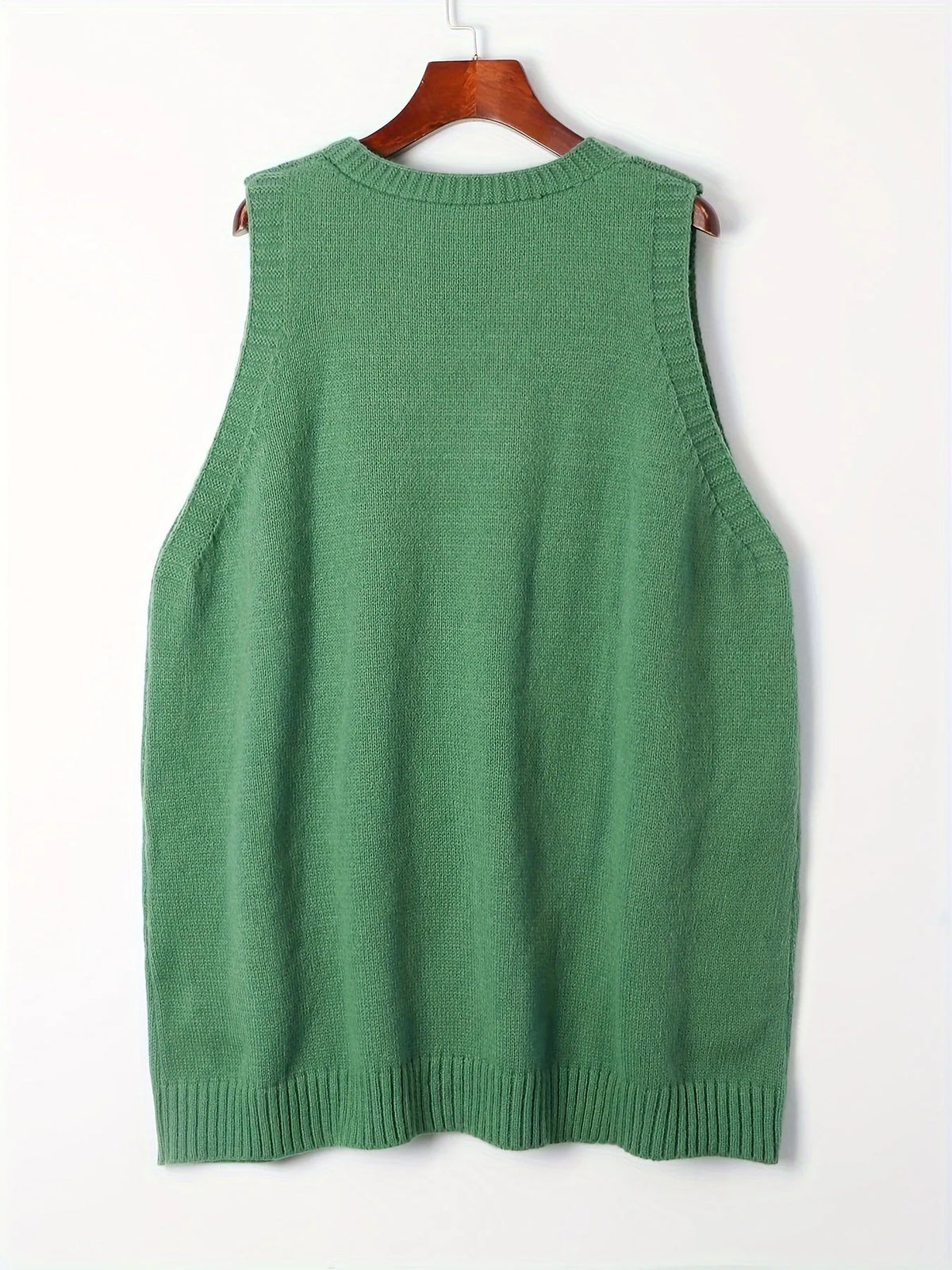 Women's knit v-neck sweater with front patch pockets
