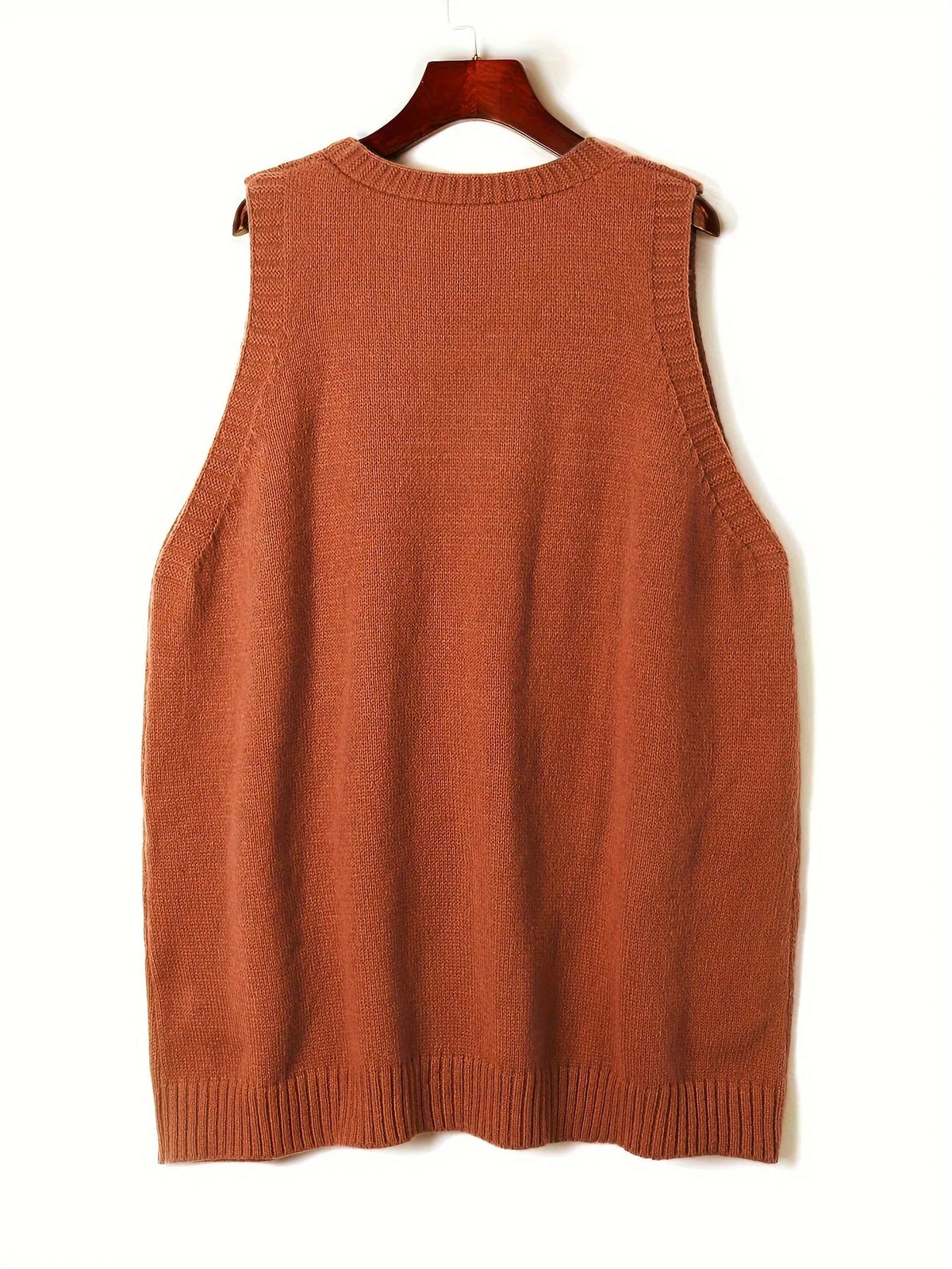 Women's knit v-neck sweater with front patch pockets