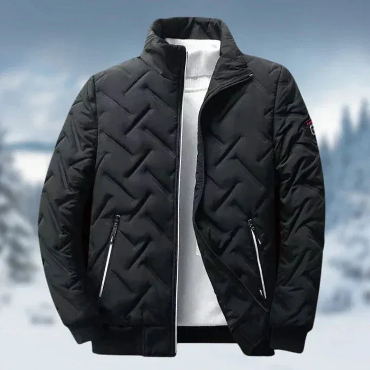 Women's quilted zip-up stand collar puffer jacket